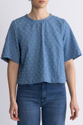 Prismcc Denim Ss Blouse - Denim Blue