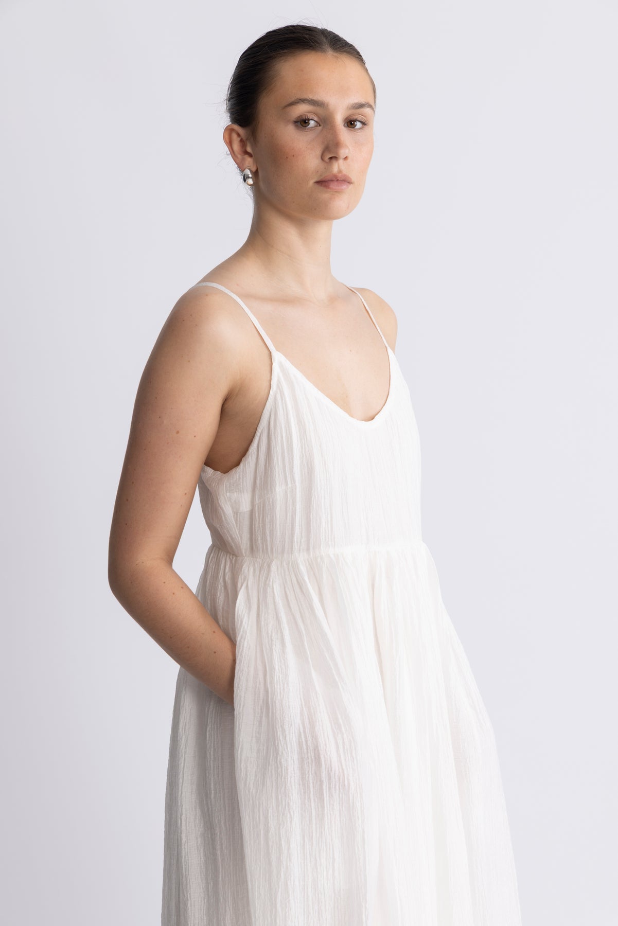 Amabel Strap Dress - Egret