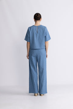 Prismcc Denim Ss Blouse - Denim Blue