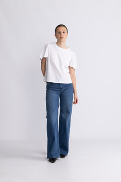Beckie Organic Puff Tee - Bright White