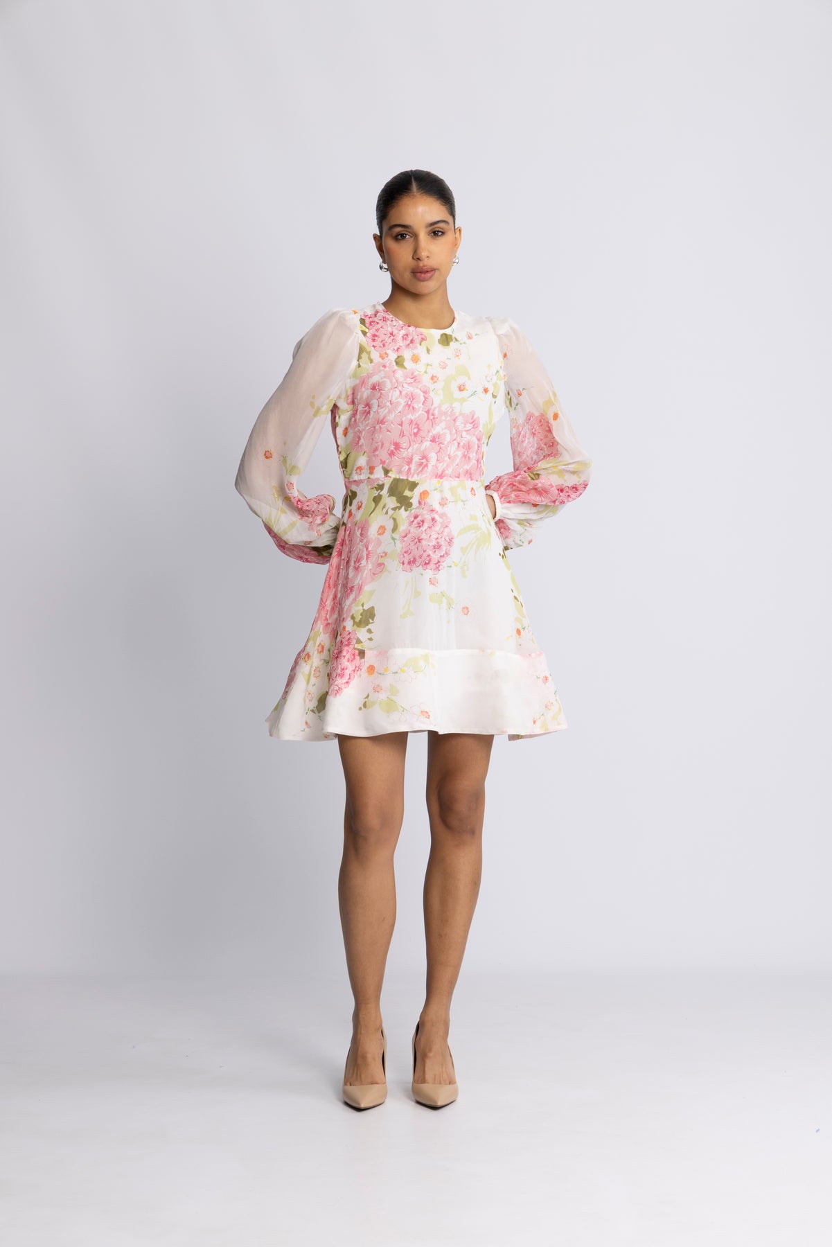 Organza Mini Dress - Cherry Bloom