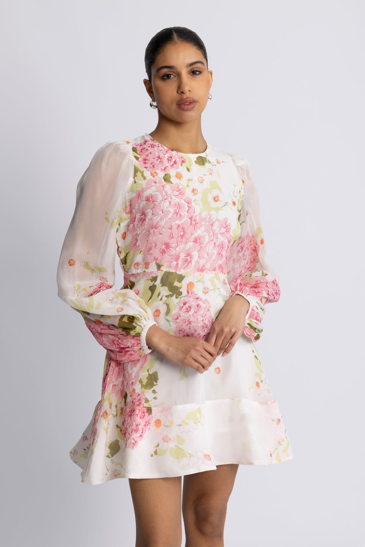 Organza Mini Dress - Cherry Bloom