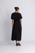 Lina Ss Ankle Wrap Dress B - Black