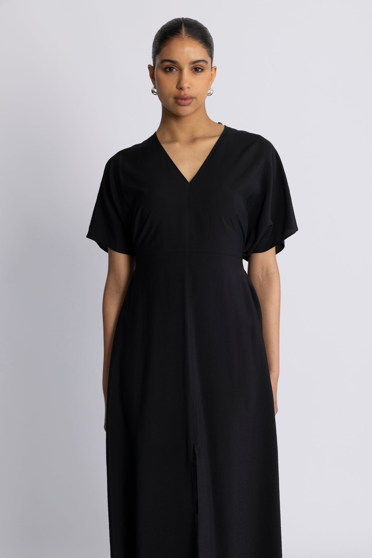 Lina Ss Ankle Wrap Dress B - Black
