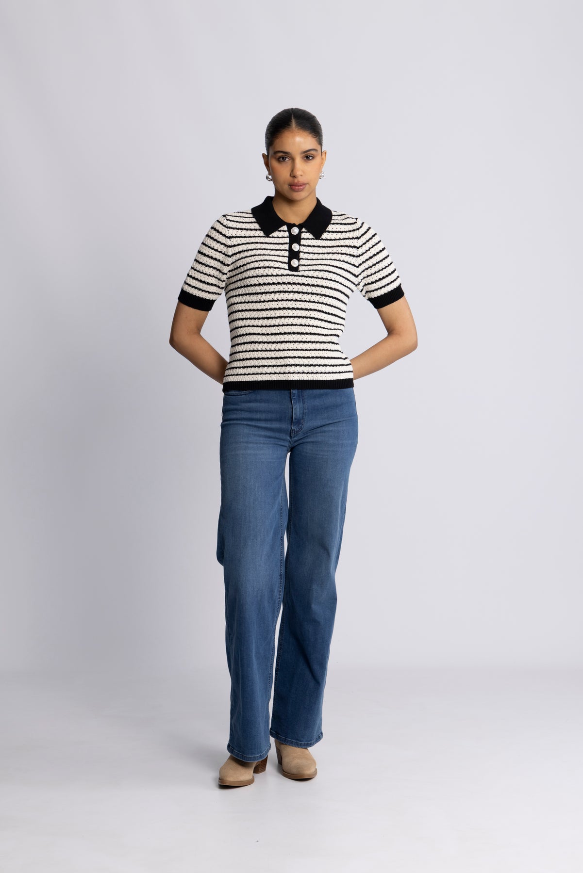 Charles Knit Blouse - Svart randig