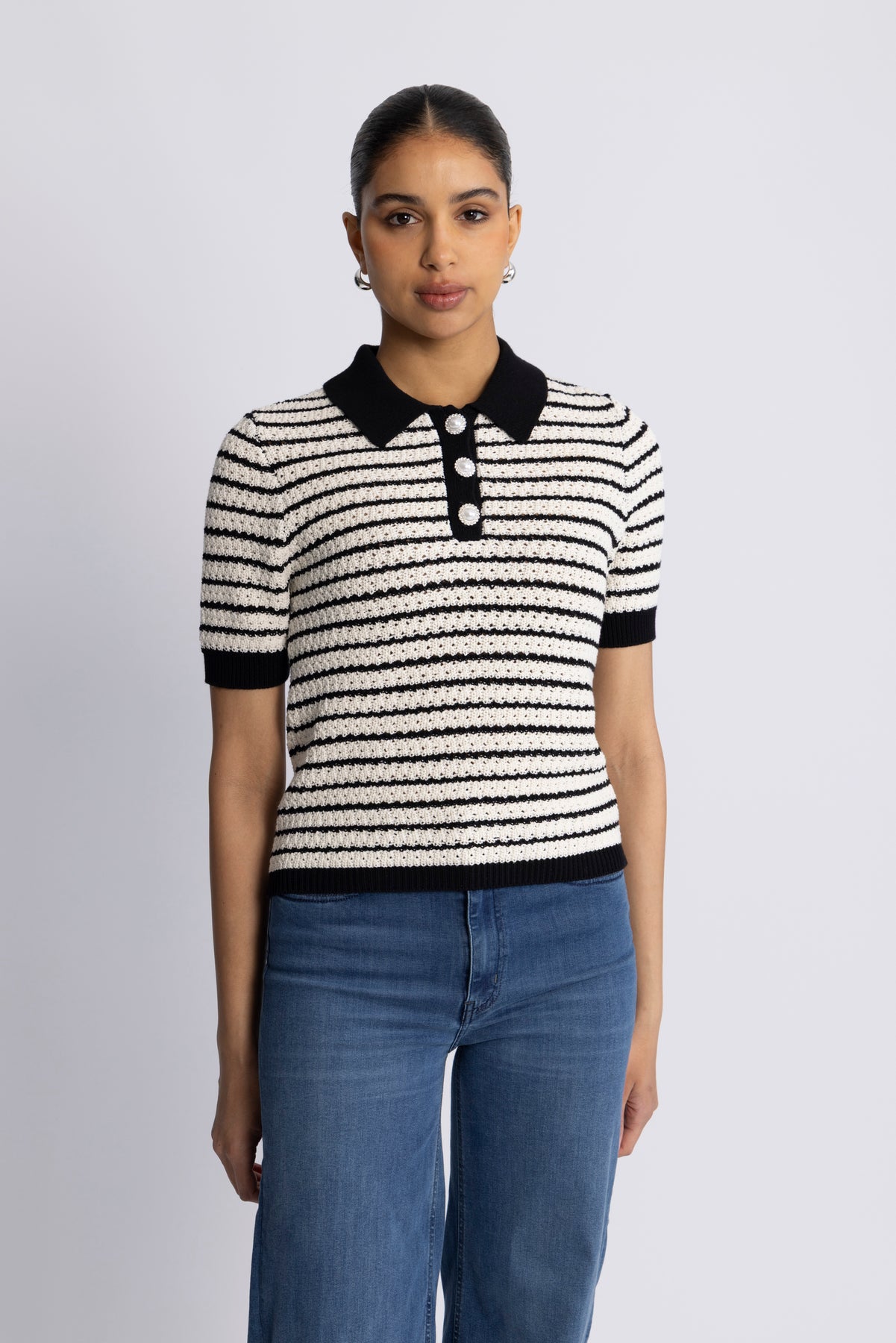 Charles Knit Blouse - Svart randig