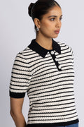 Charles Knit Blouse - Svart randig