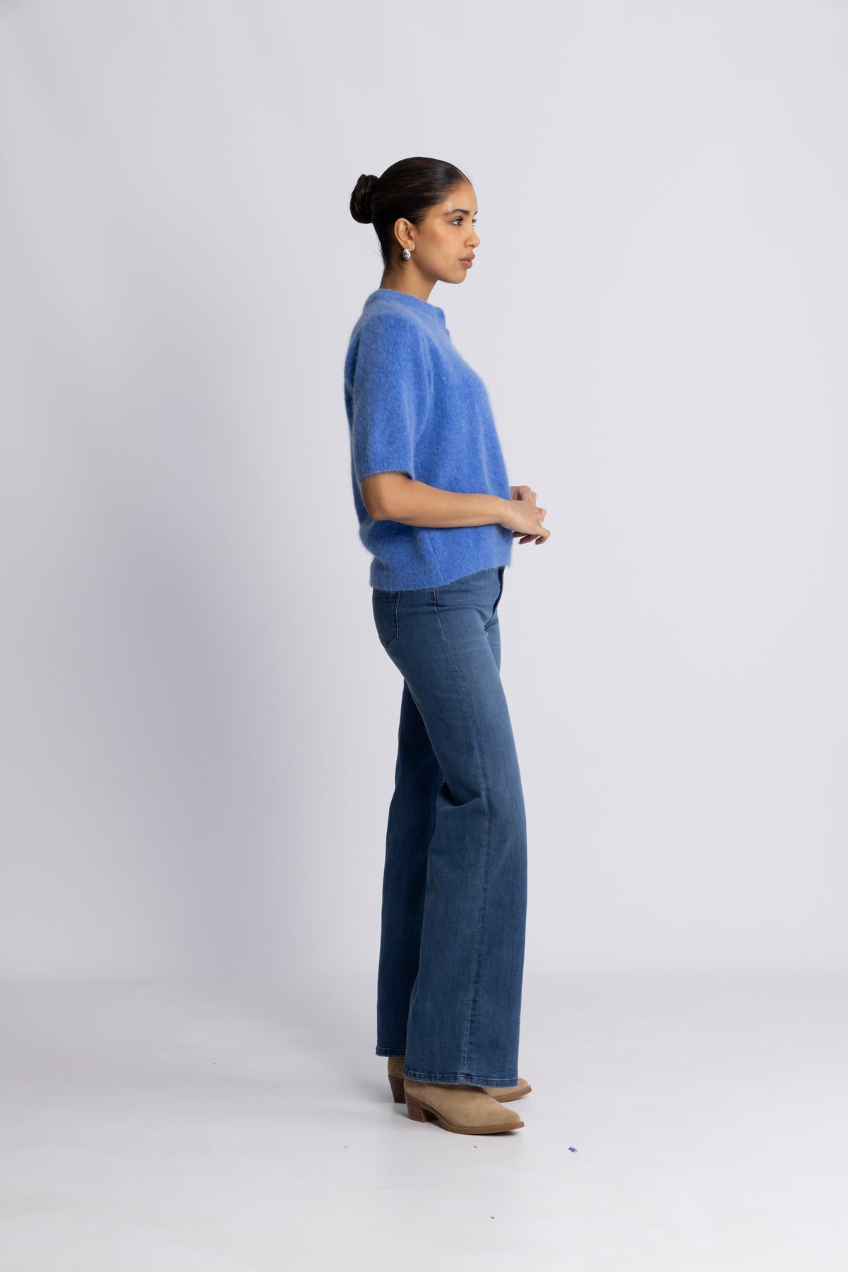 Kae SS Knit Kofta - Dove Blue