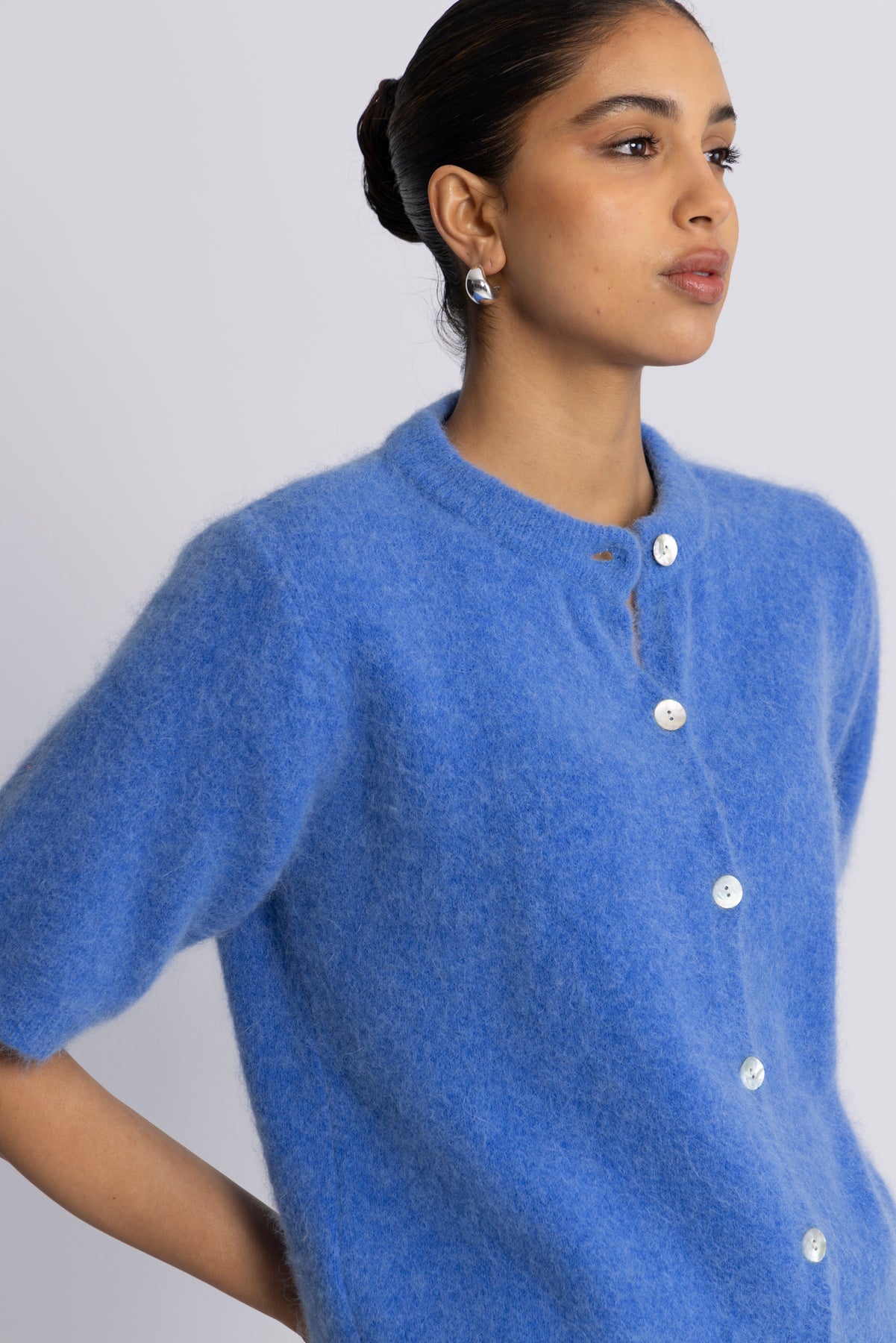 Kae SS Knit Kofta - Dove Blue