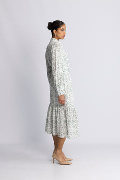 Yasvips Ls Long Shirt Dress - Iceberg Green Vips Print