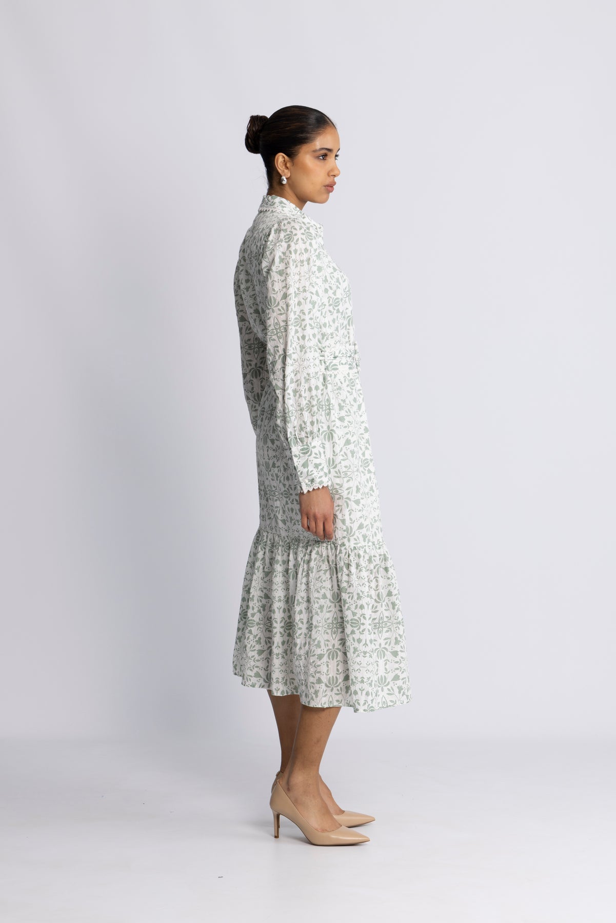 Yasvips Ls Long Shirt Dress - Iceberg Green Vips Print