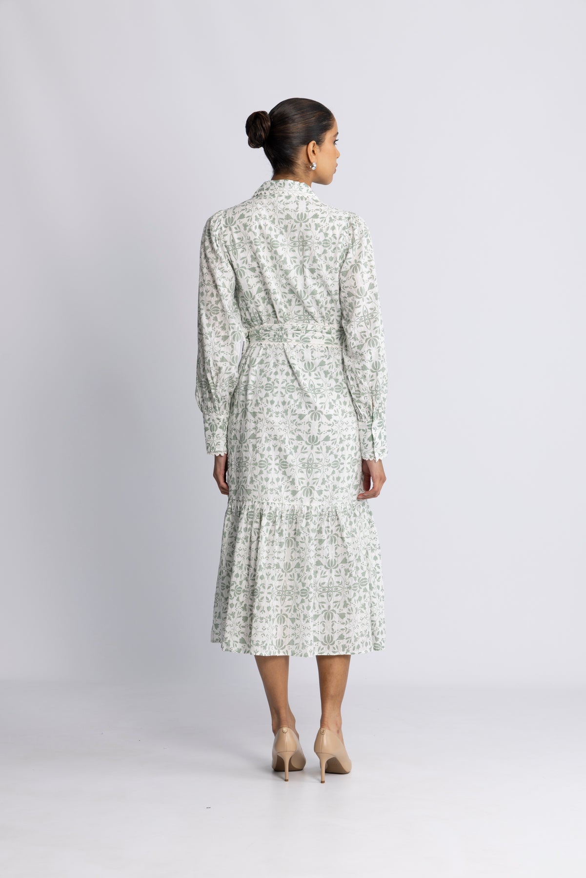 Yasvips Ls Long Shirt Dress - Iceberg Green Vips Print