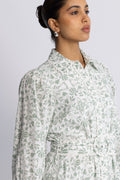 Yasvips Ls Long Shirt Dress - Iceberg Green Vips Print