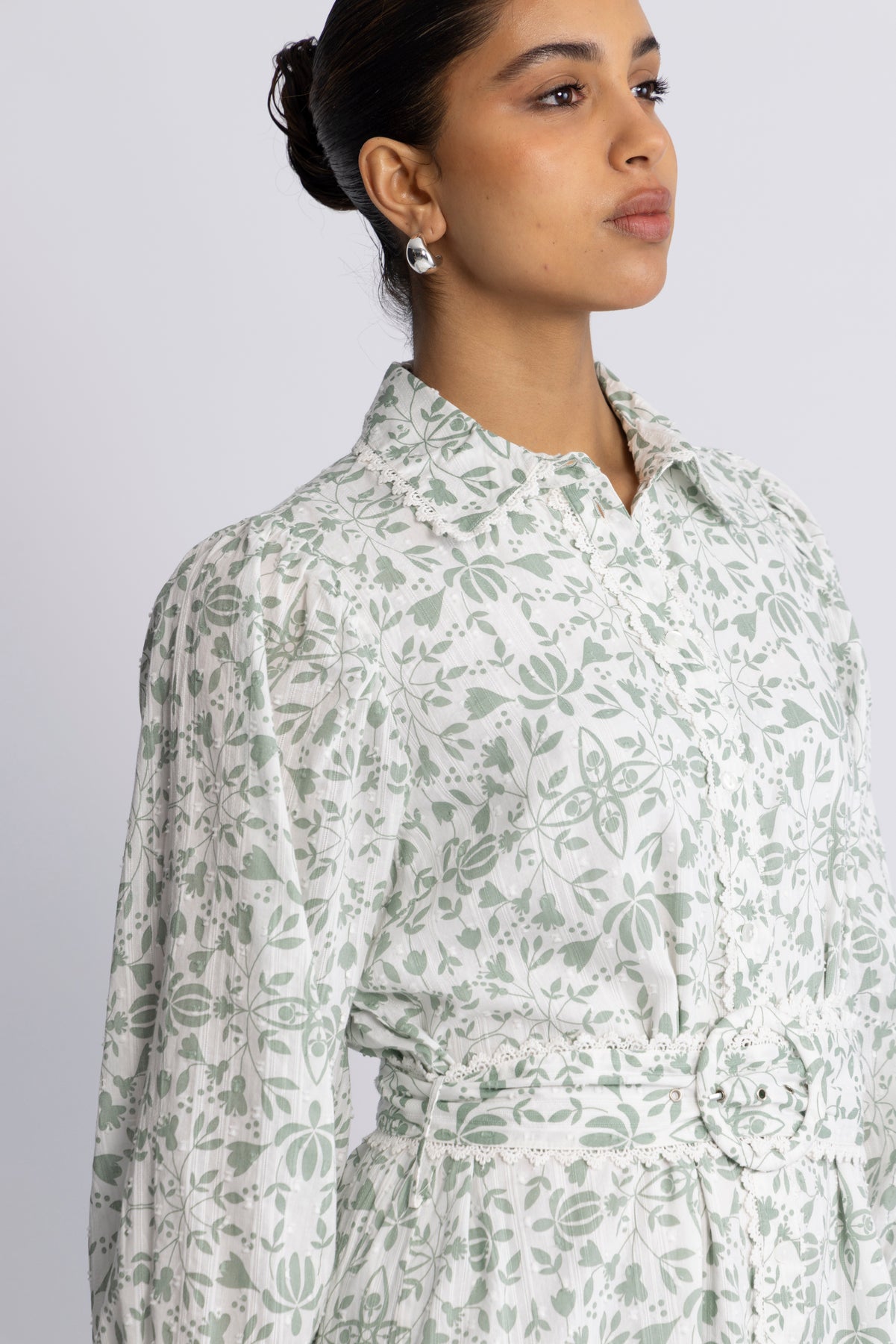Yasvips Ls Long Shirt Dress - Iceberg Green Vips Print