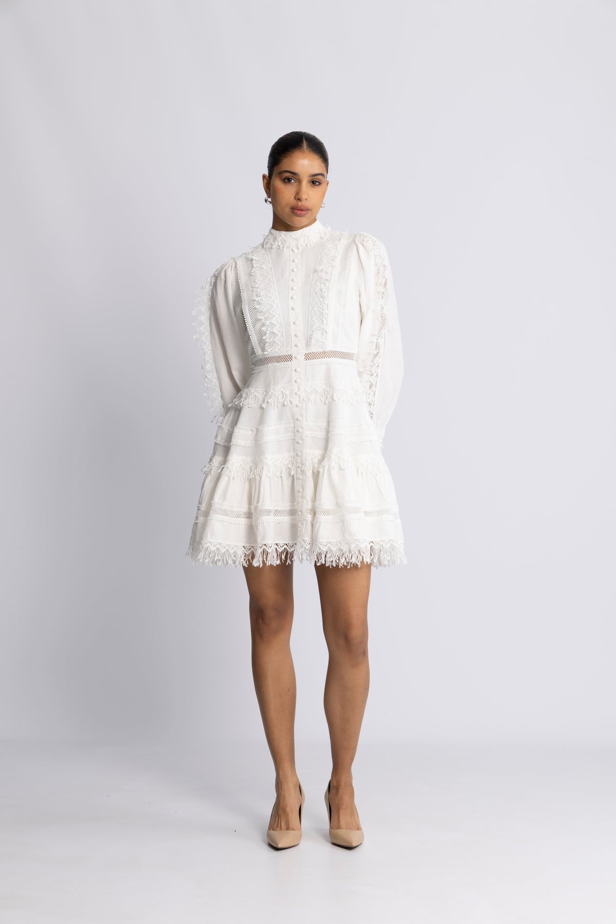 Silja LS Short Dress - Snow White