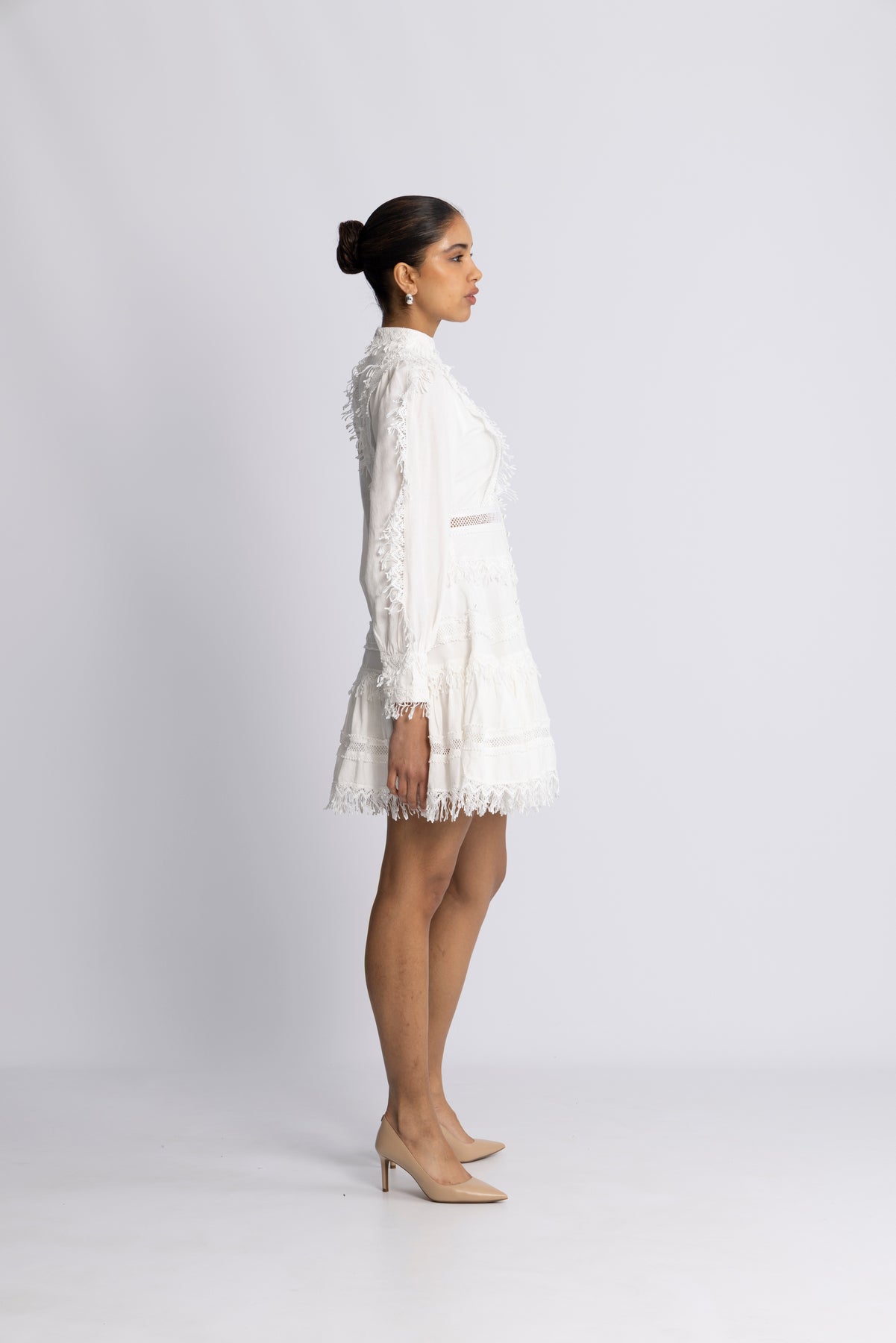 Silja LS Short Dress - Snow White