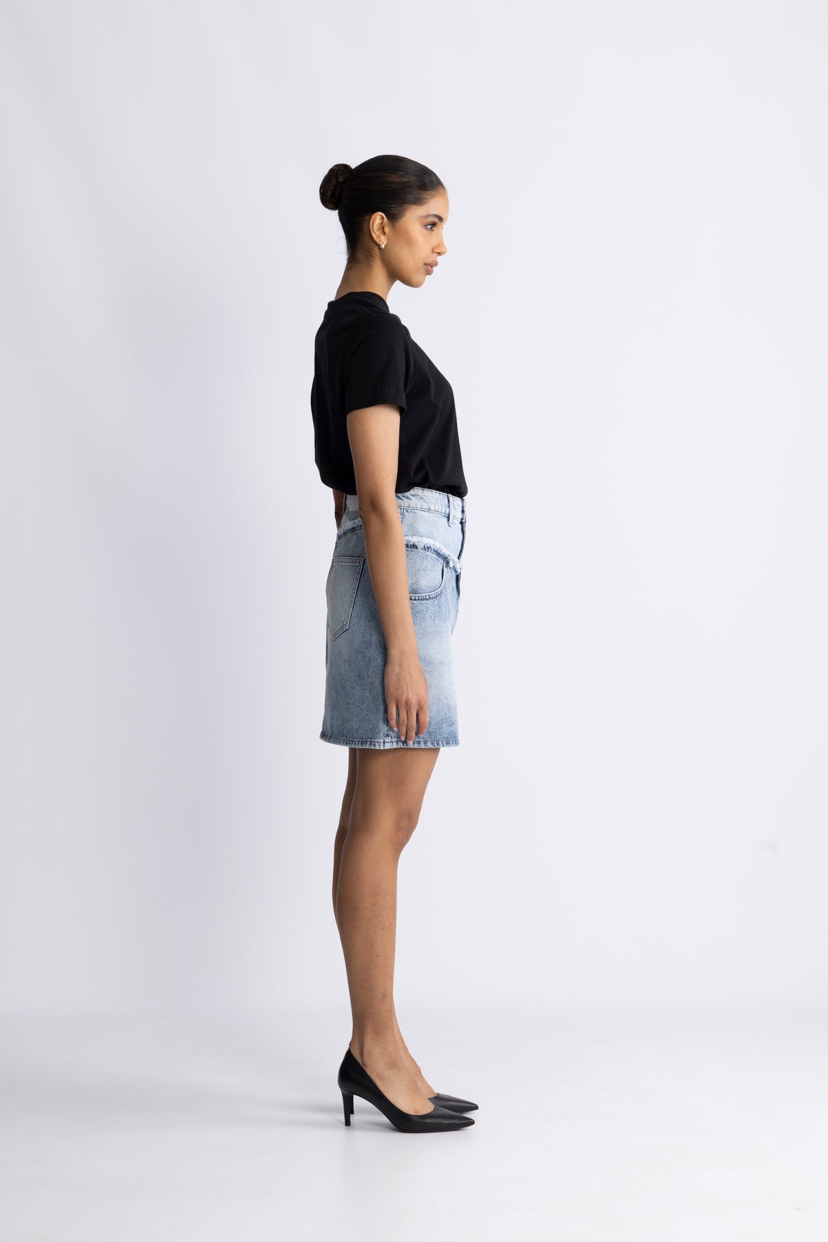 Bowiecc Block Kjol - Fade Denim