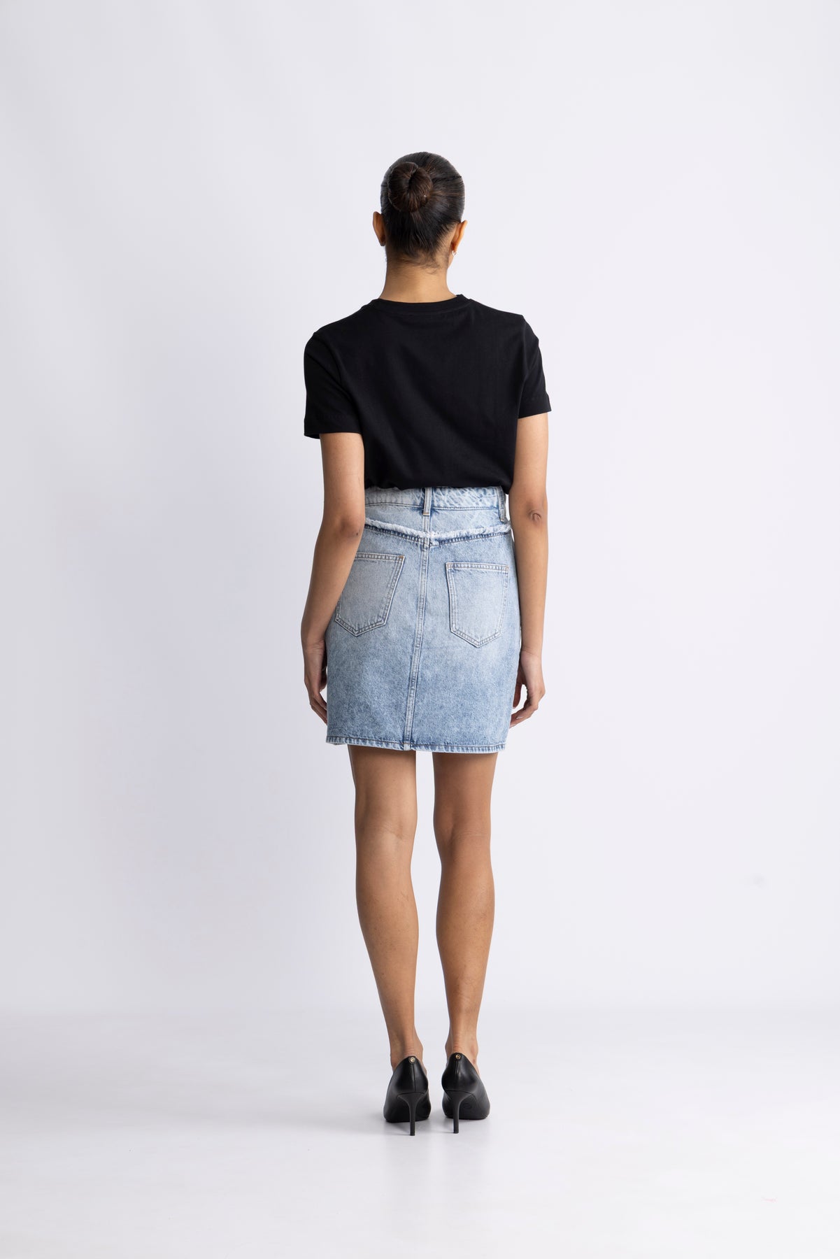 Bowiecc Block Kjol - Fade Denim