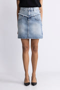 Bowiecc Block Kjol - Fade Denim