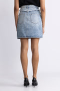 Bowiecc Block Kjol - Fade Denim