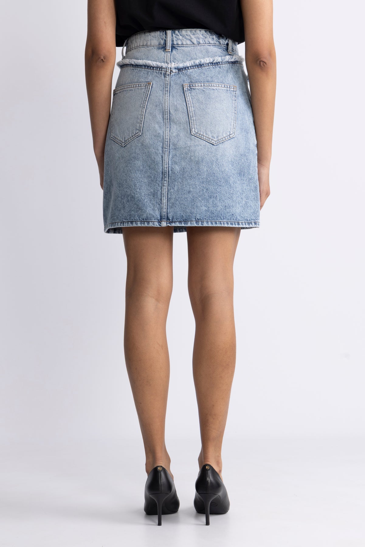Bowiecc Block Kjol - Fade Denim