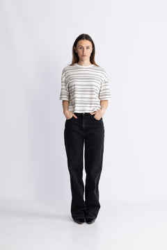 Jaxine Bahara Tee Stp - Turtledove Blk