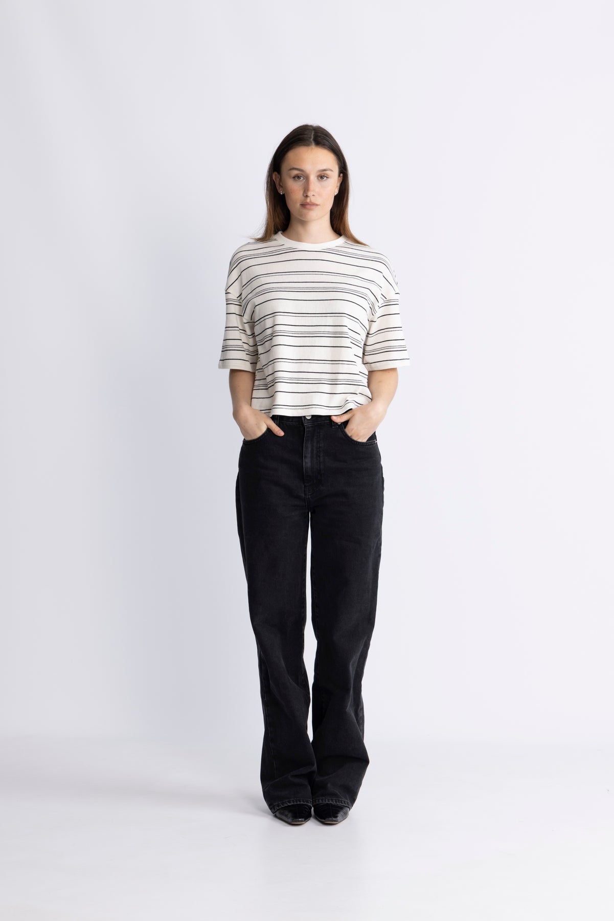 Jaxine Bahara Tee Stp - Turtledove Blk