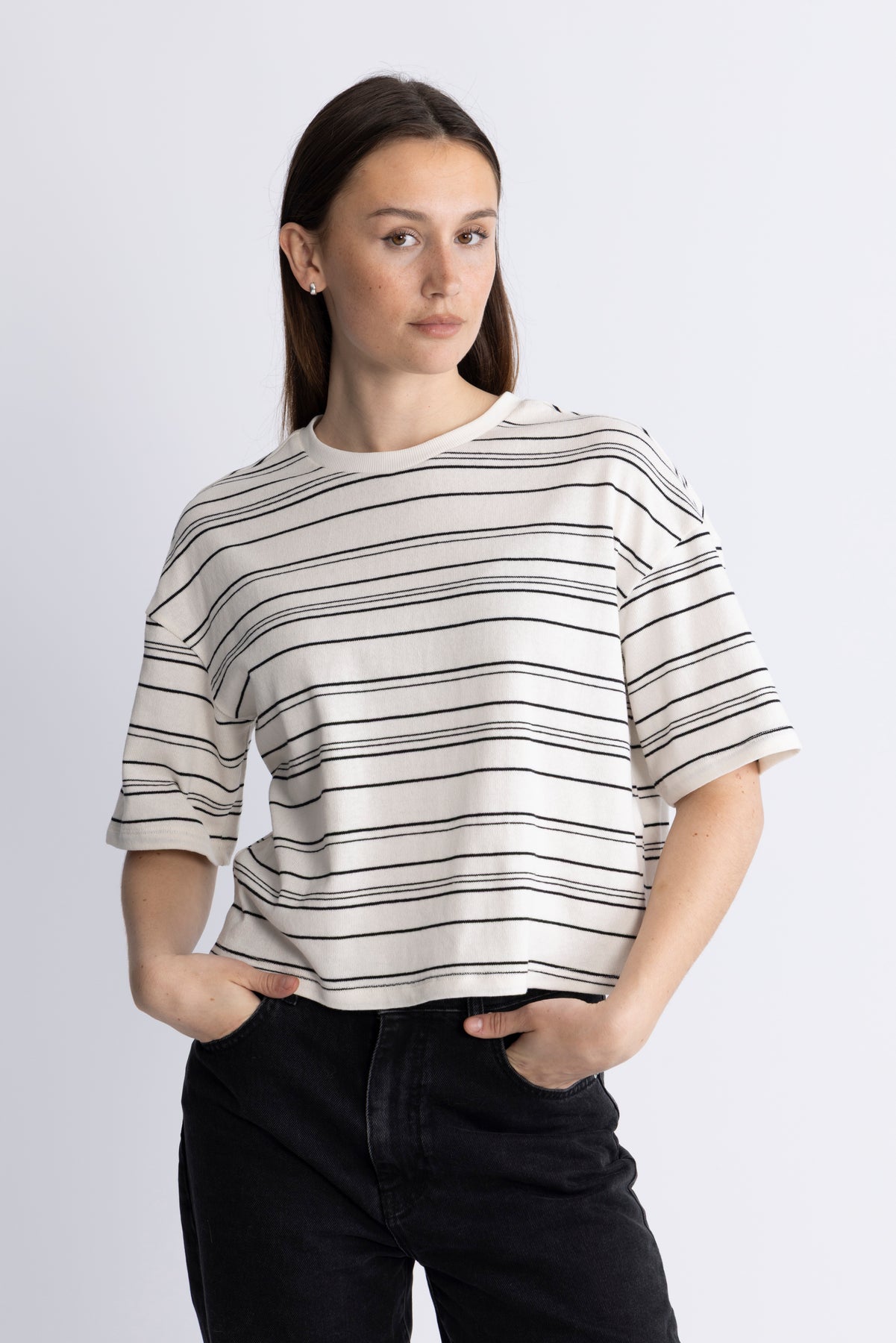 Jaxine Bahara Tee Stp - Turtledove Blk