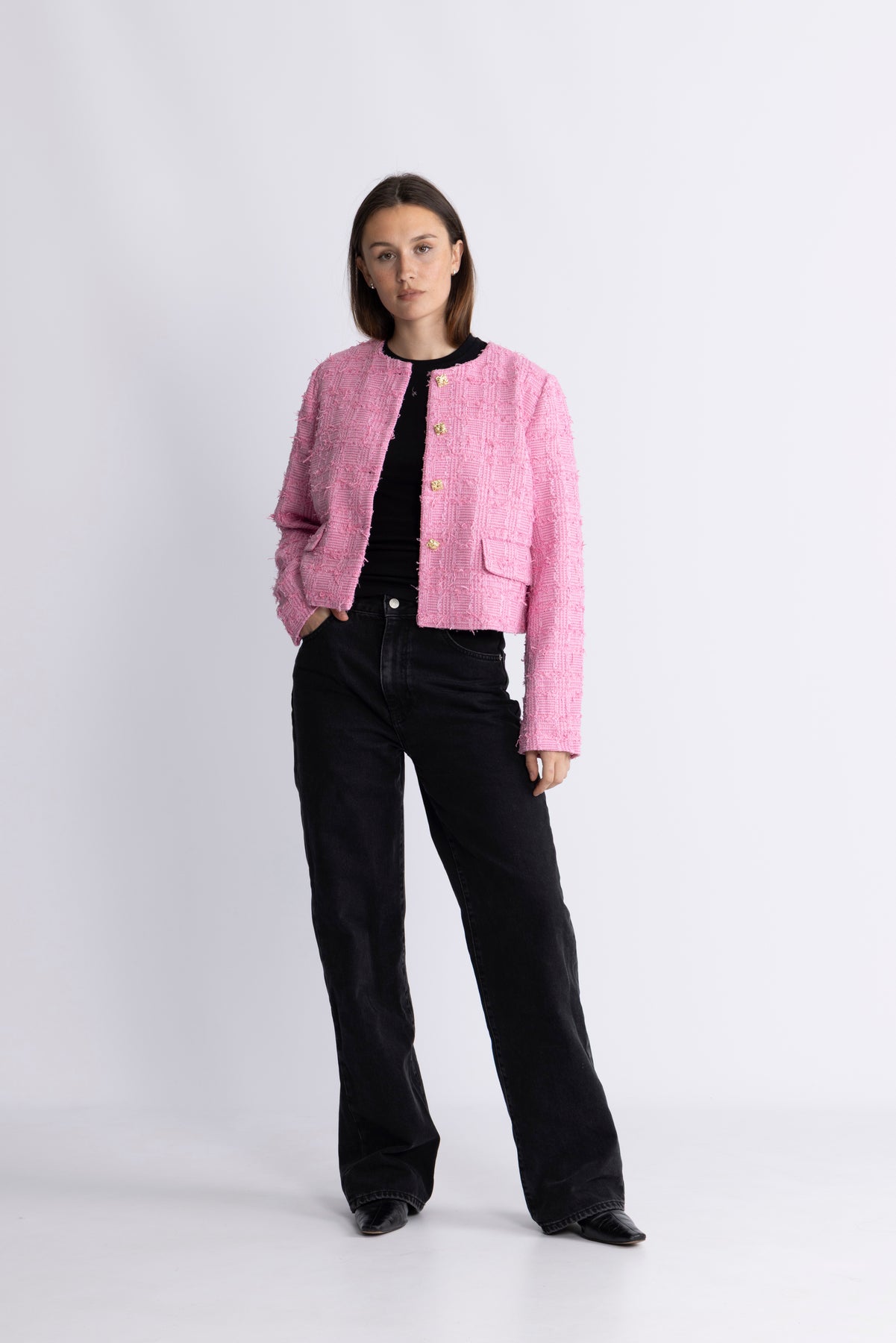 CalaCC Check Boucle Jacka - Candyfloss