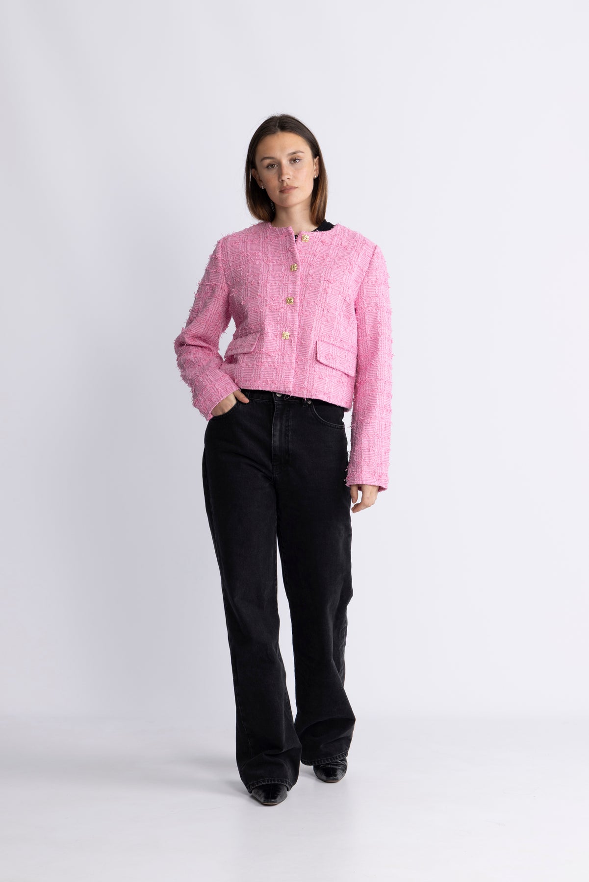 CalaCC Check Boucle Jacka - Candyfloss