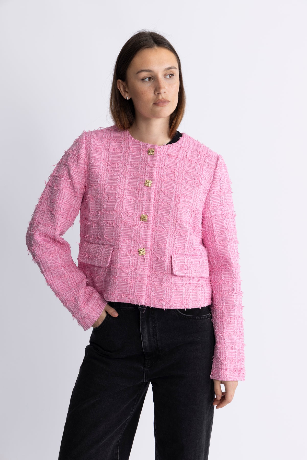 CalaCC Check Boucle Jacka - Candyfloss