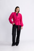 Fredrikke Chunky Cardigan - Raspberry