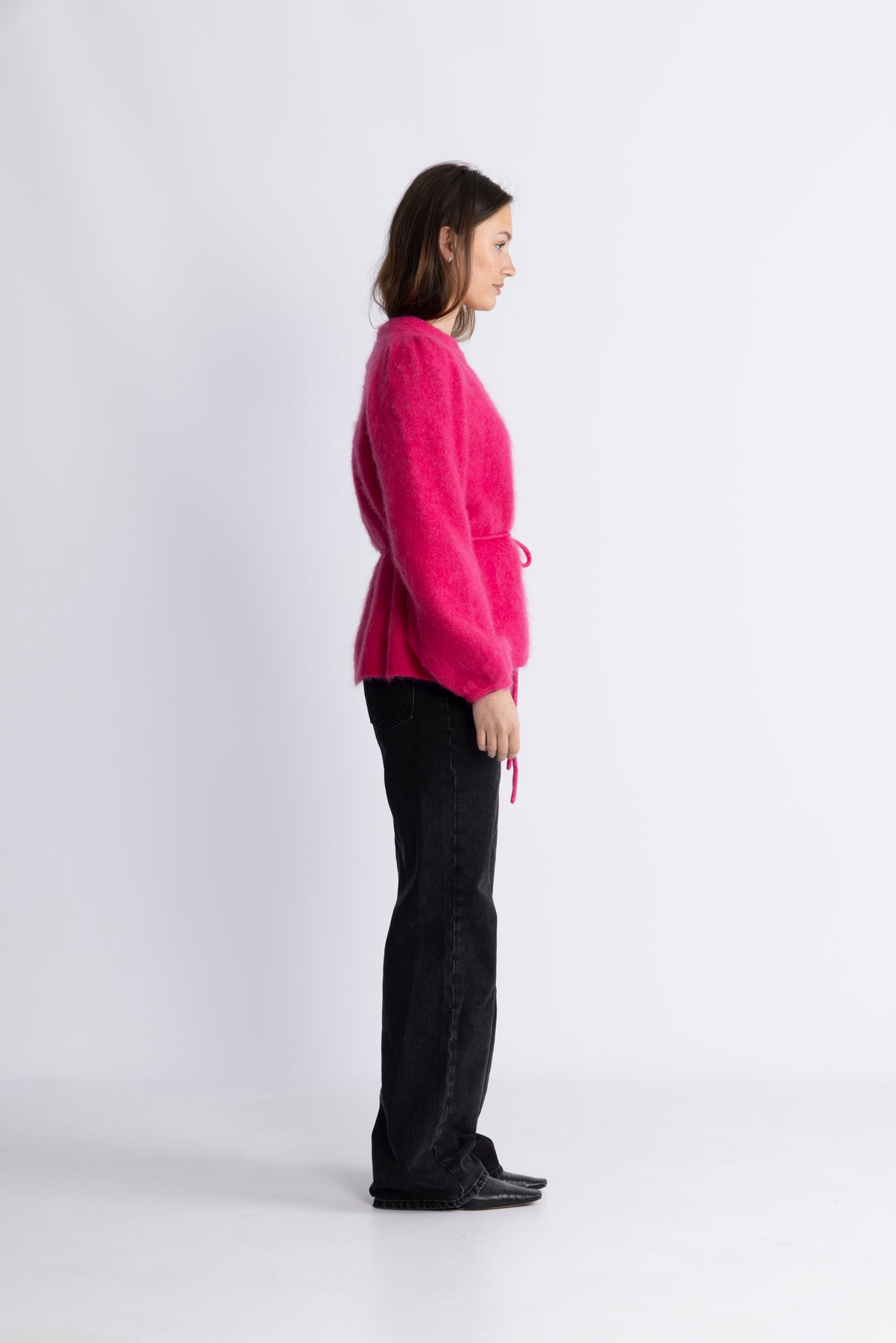 Fredrikke Chunky Cardigan - Raspberry