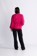 Fredrikke Chunky Cardigan - Raspberry