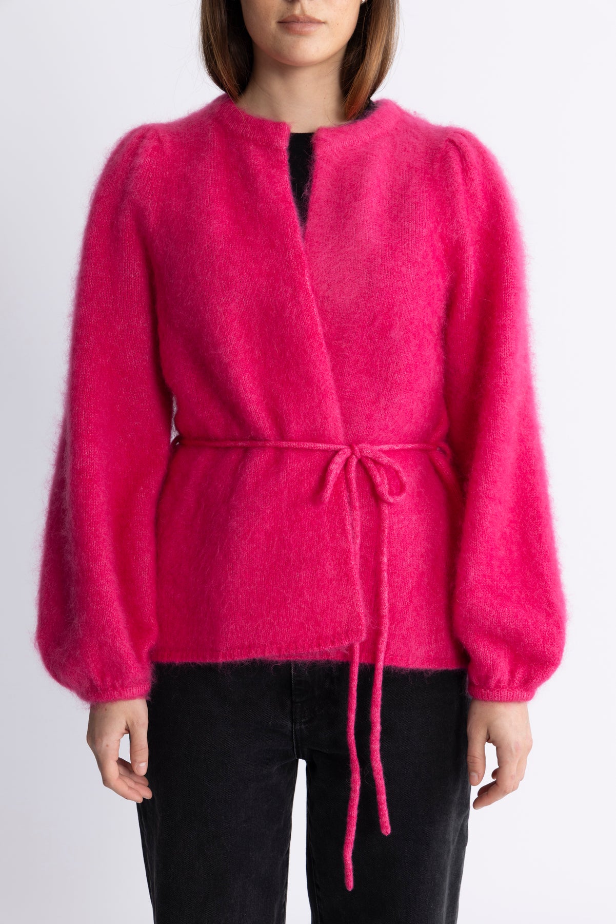 Fredrikke Chunky Cardigan - Raspberry