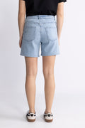Anya-Krista Hw Denim Shorts - Light Blue Denim