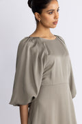 Laurina 3/4 Short Open Back Dress B - Vetiver