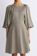 Laurina 3/4 Short Open Back Dress B - Vetiver