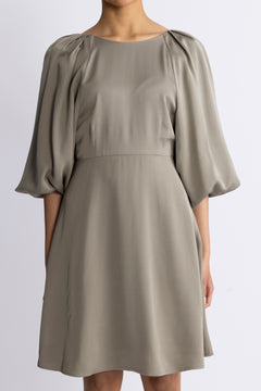 Laurina 3/4 Short Open Back Dress B - Vetiver