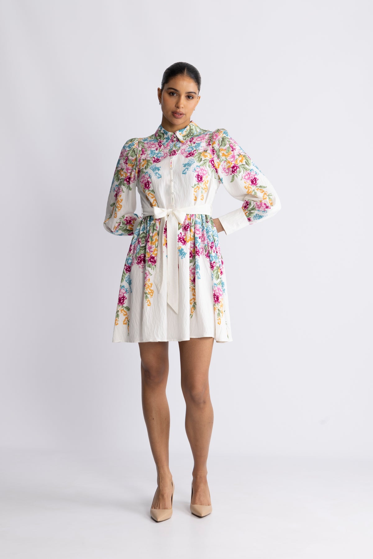 Yasrosie Ls Dress - Birch Rosie Print