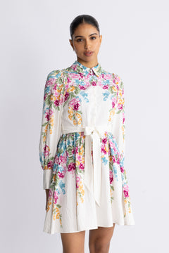 Yasrosie Ls Dress - Birch Rosie Print