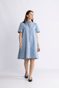 Jolene Elena 2/4 Skjortklänning - Light Blue Wash