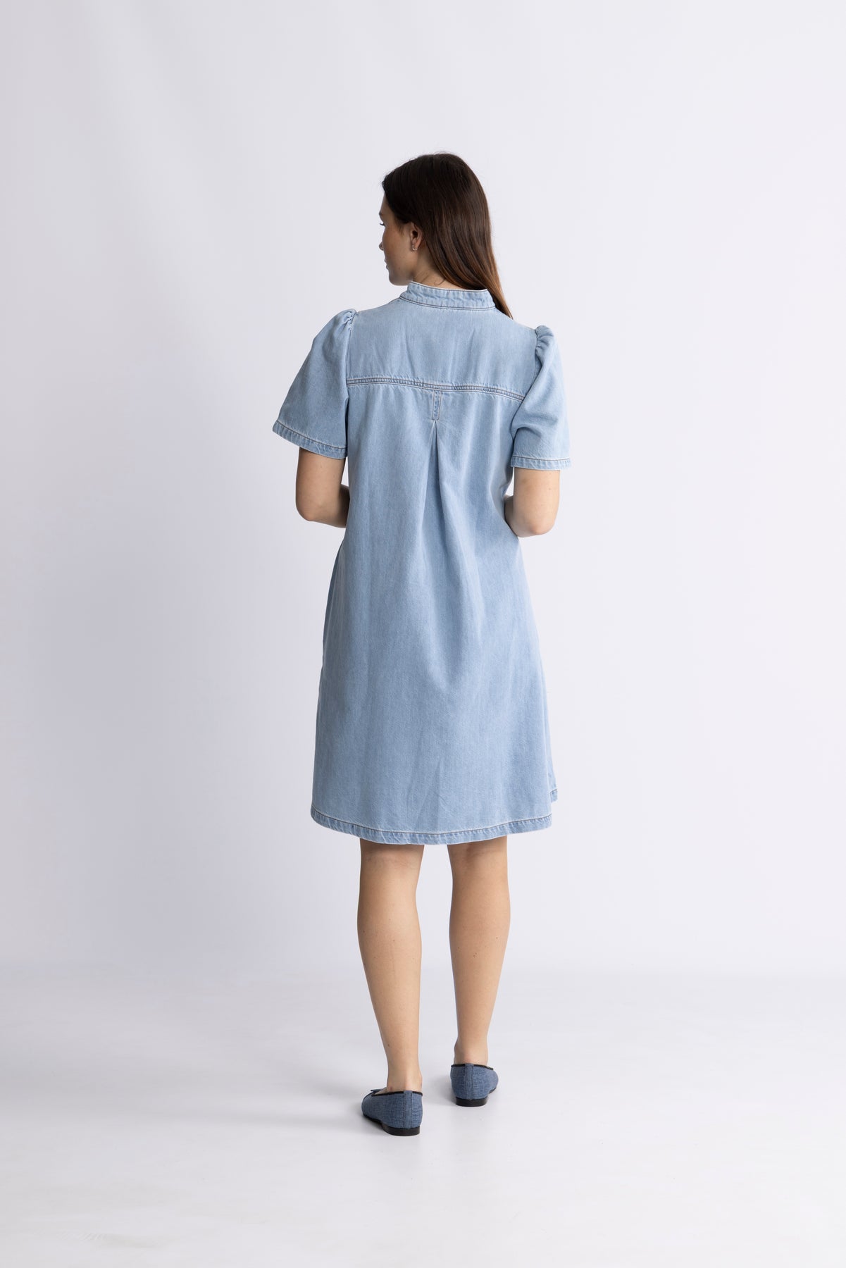 Jolene Elena 2/4 Skjortklänning - Light Blue Wash
