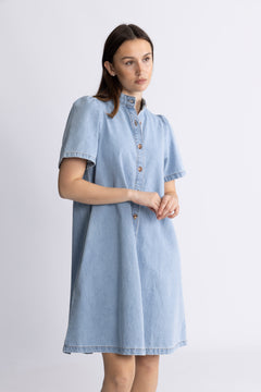 Jolene Elena 2/4 Shirt Dress - Light Blue Wash