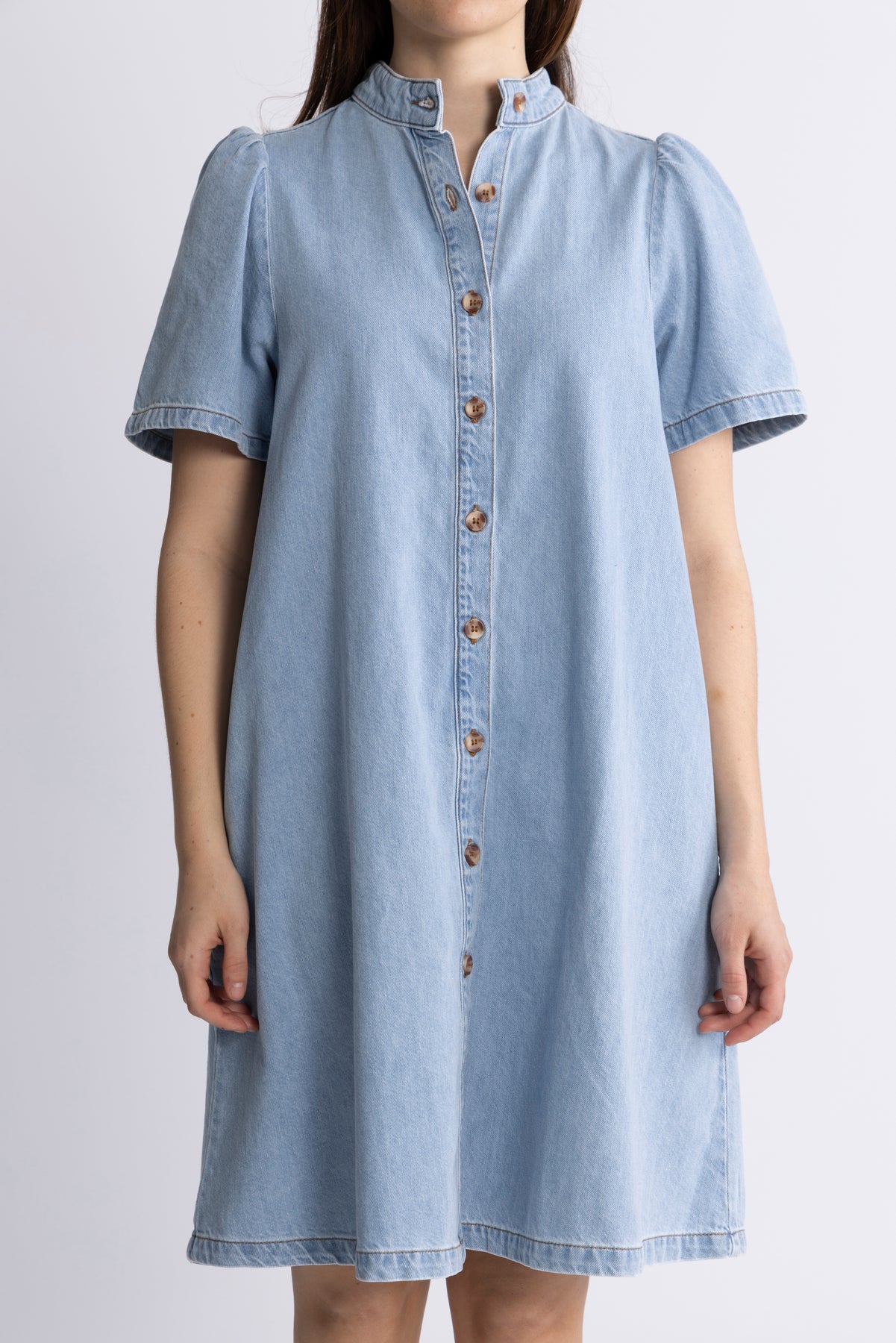 Jolene Elena 2/4 Skjortklänning - Light Blue Wash