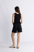 Sveja-Krista Hw Denim Shorts - Svart denim