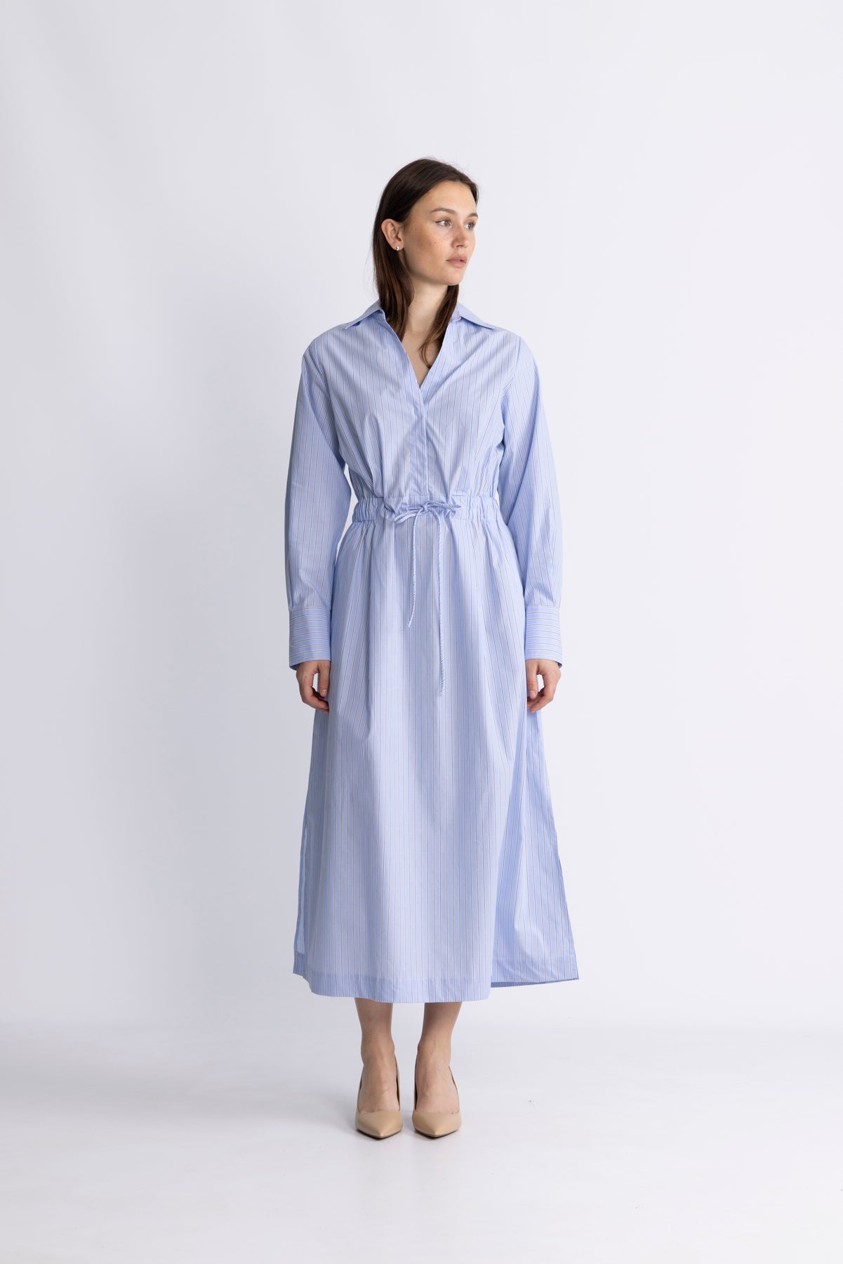 Alanis Dress - Ljusblå ränder
