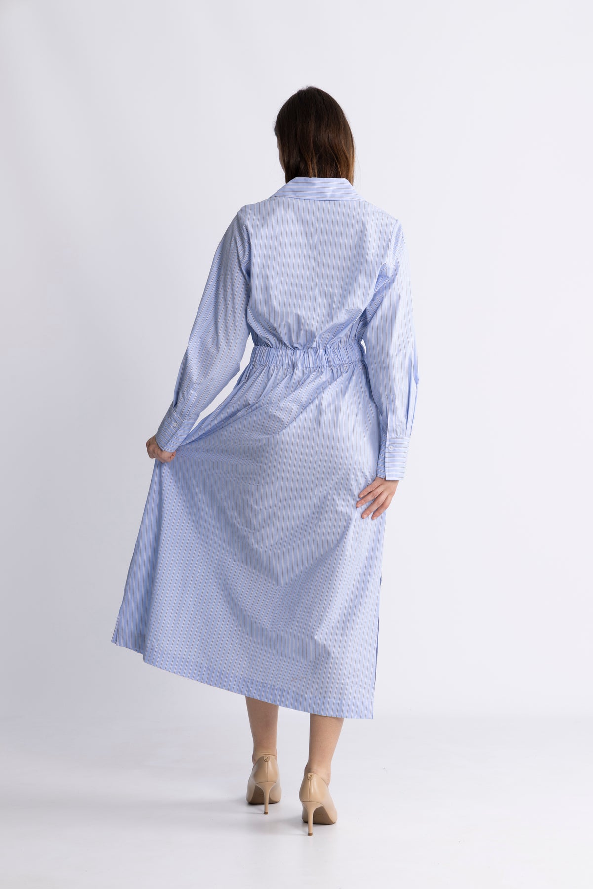 Alanis Dress - Ljusblå ränder