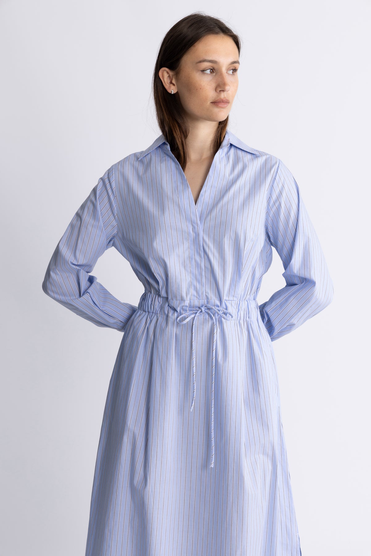 Alanis Dress - Ljusblå ränder
