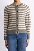 Lulu Ls Knit Short Stripe Kofta - Vetiver Birch